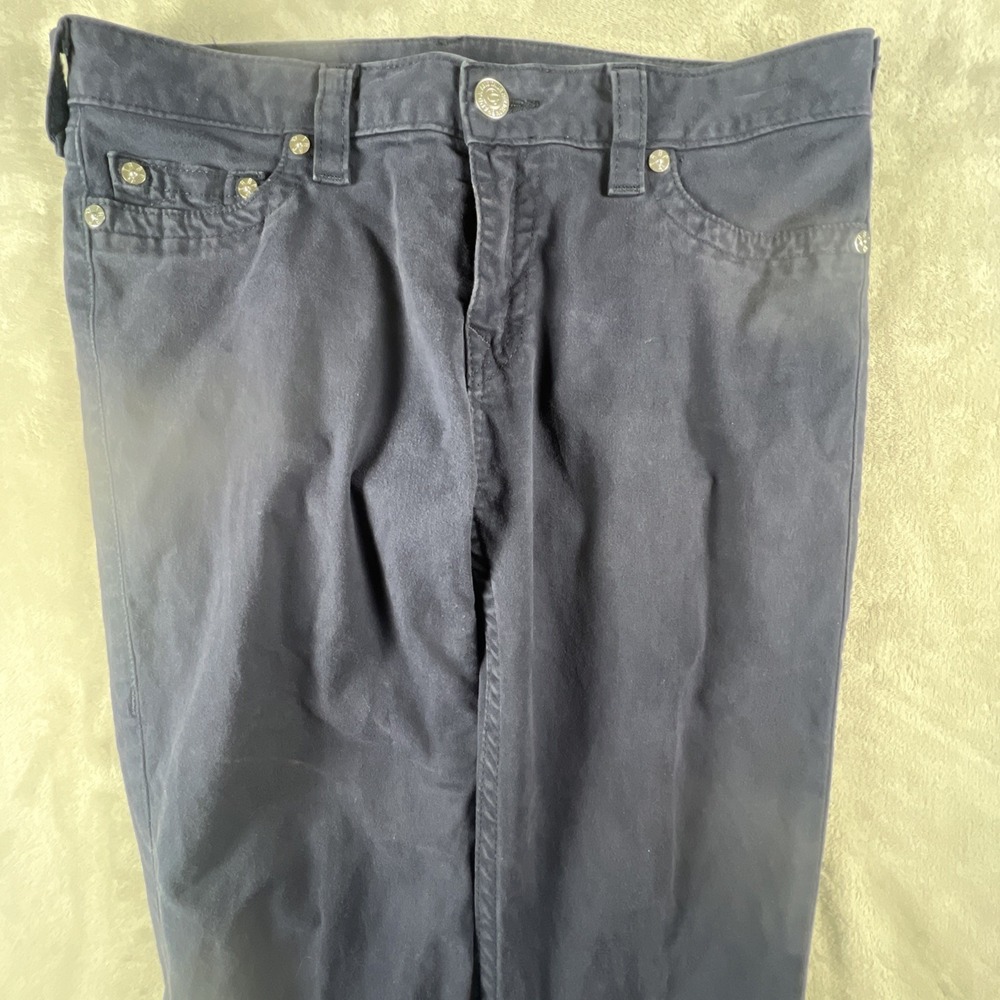 VINTAGE Y2K TRUE RELIGION BASIC NAVY STRAIGHT LEG BAGGY STYLE PANTS Size 33x30